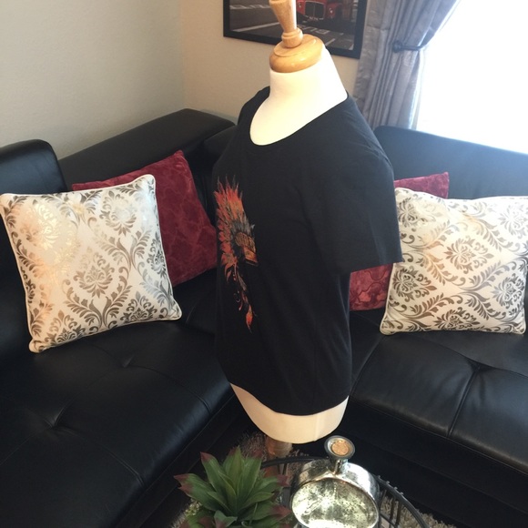 New Black Native American Boho Tshirt Size Small - Picture 5 of 5